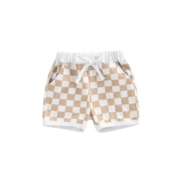 Genuiskids Infant Toddler Baby Boy Shorts Summer Plaid Cotton Checkerboard Print Sports Jogger Sh... | Walmart (US)