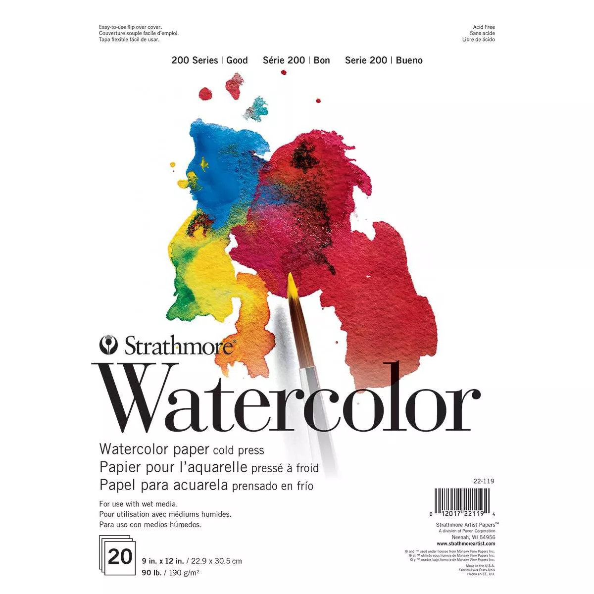 9"x12" Watercolor Paper Pad 20 Sheets - Strathmore: Sketch & Drawing Pad, Matte Finish, Top Bound... | Target
