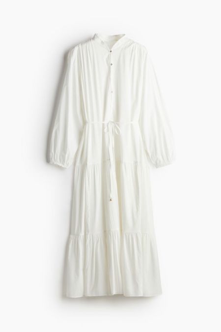 Tiered white maxi dress - white dress 

#LTKstyletip #LTKSeasonal #LTKfindsunder50