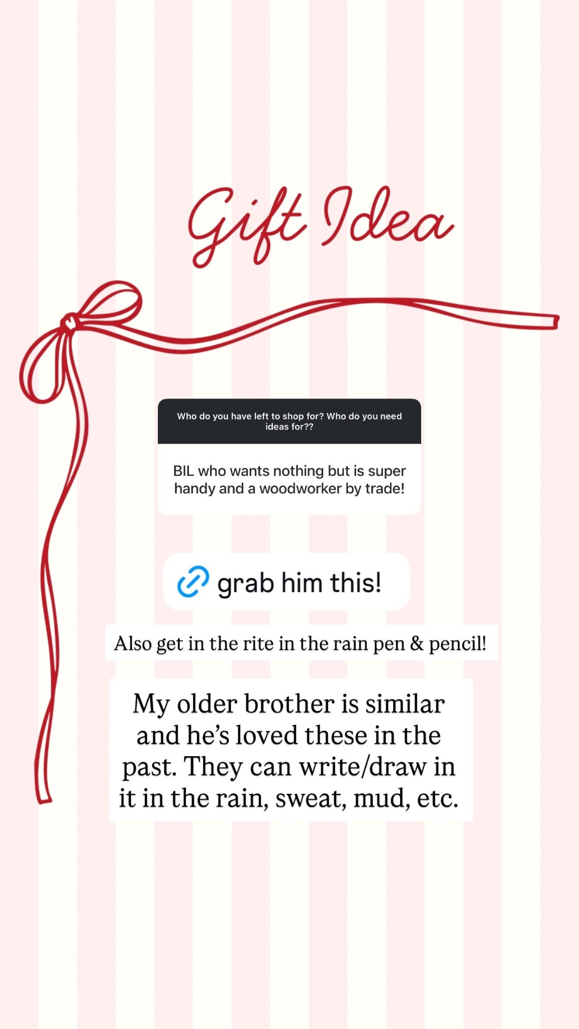 My older brother is similar and he’s loved these in the past. They can write/draw in it in the rain, sweat, mud, etc.  Also get in the rite in the rain pen & pencil!

#LTKMens #LTKGiftGuide #LTKFindsUnder50