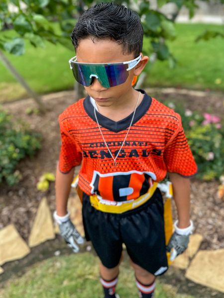 Game day accessories. Our boy is ready. 🏈🏈 #Football #NFLPlay #Kiddos #Flagfootball #SportsMom #Sports #Accessories 

#LTKkids