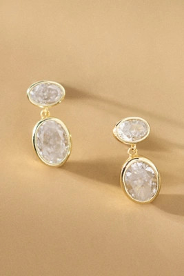 Shashi Oval Bezel Drop Earrings | Anthropologie (US)