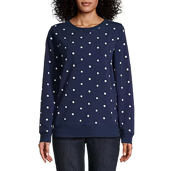 St. John's Bay Womens Crew Neck Long Sleeve Sweatshirt | JCPenney