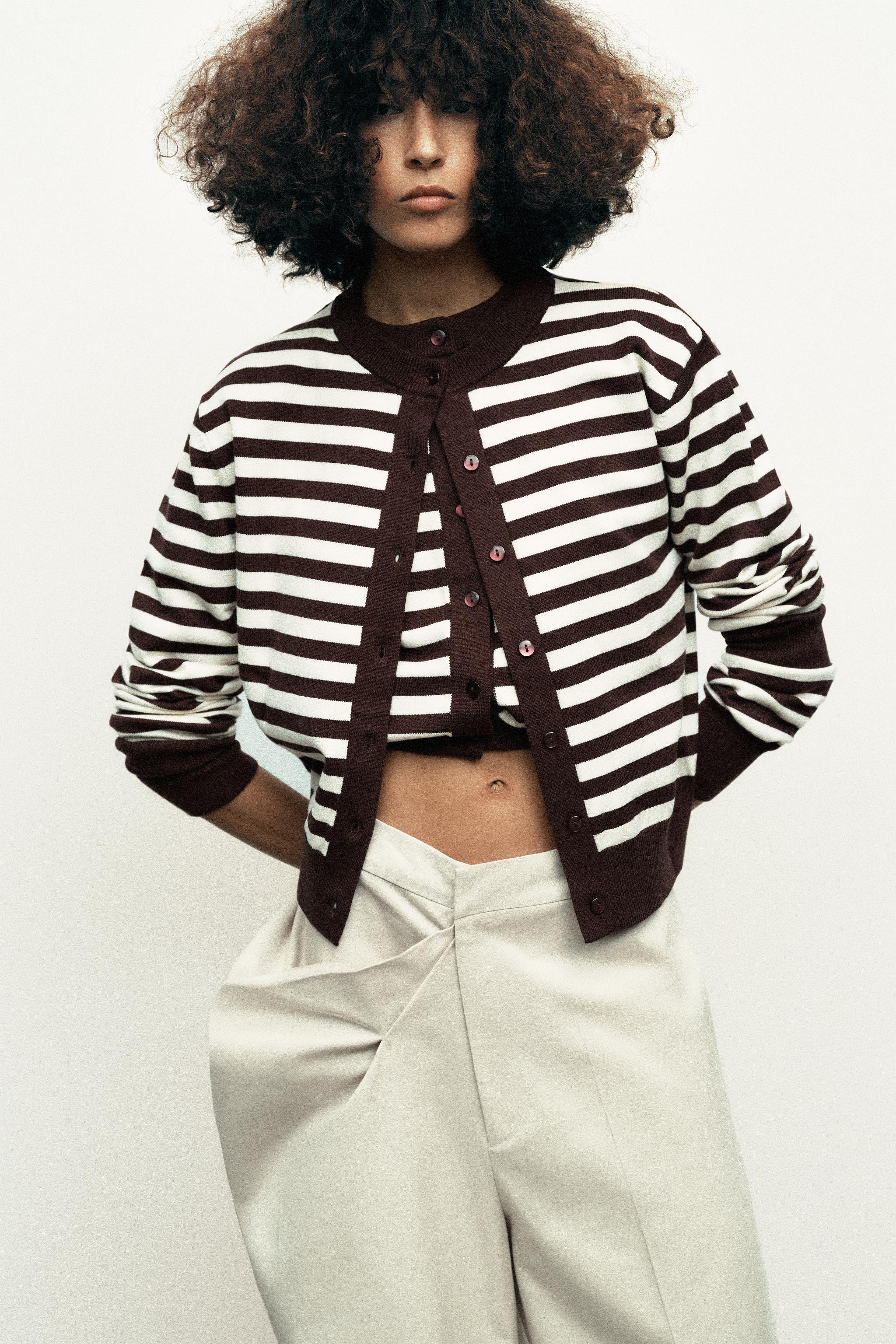 STRIPED KNIT CARDIGAN | Zara US