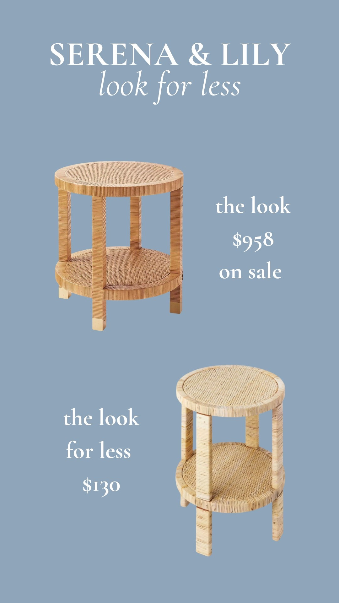 Over the years, I've become a master of finding ways to achieve high-end design
on a budget. Serena & Lily's iconic rattan furniture, cozy throws, and breezy striped textiles are absolute showstoppers, but you don't always have to splurge to bring that same vibe into your home. With the right pieces and some planning, you can create the look yot love at a fraction of the cost.