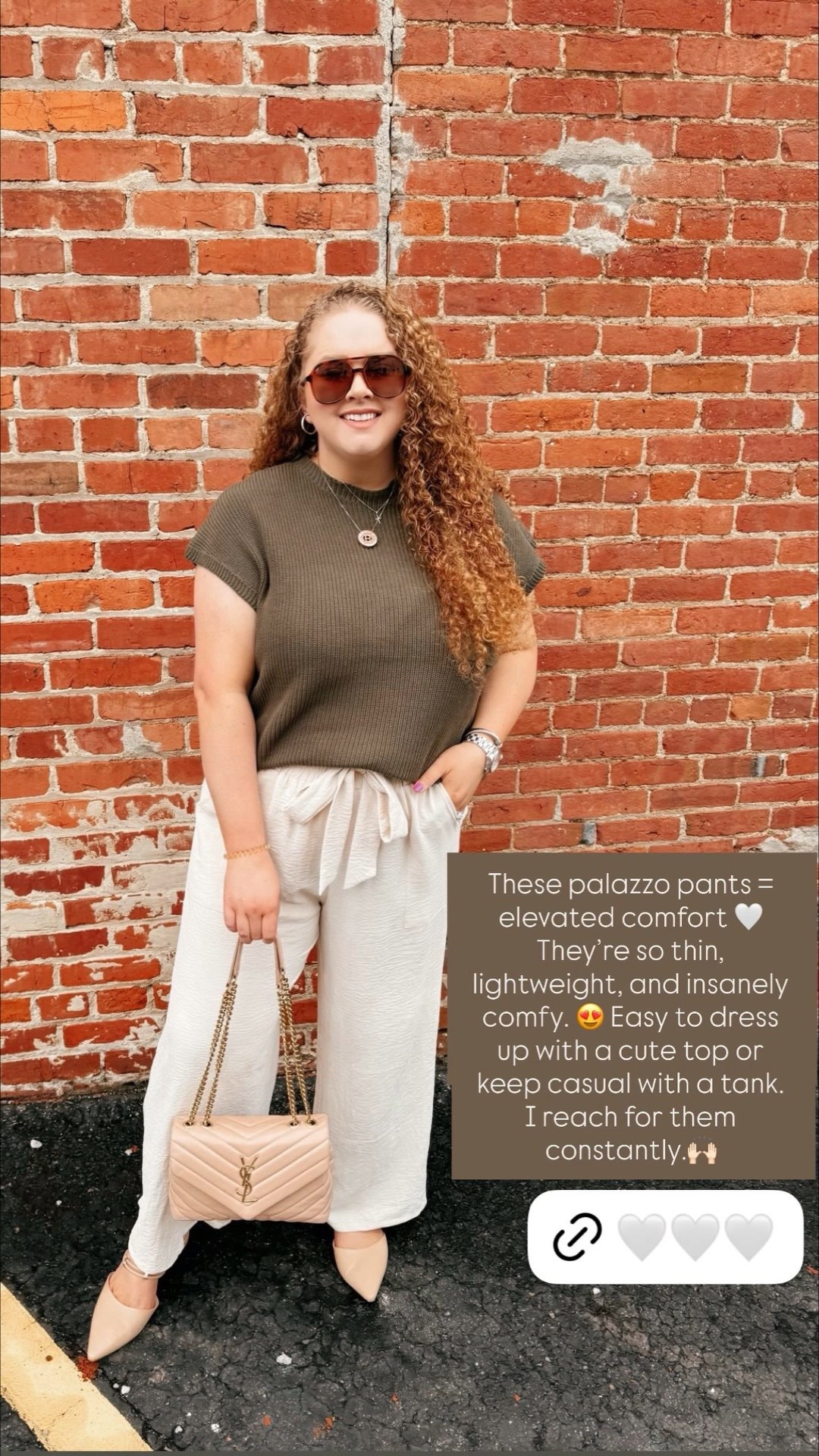 These palazzo pants = elevated comfort 🤍They’re so thin, lightweight, and insanely comfy. 😍 Easy to dress up with a cute top or keep casual with a tank. I reach for them constantly.🙌🏻 palazzo pants | wide leg pants | flowy pants outfit | lightweight pants | breathable fabric | comfy chic outfit | elevated casual style | dress up or dress down | versatile wardrobe staple | spring outfit inspo | summer outfit inspo | travel day outfit | brunch outfit idea | date night outfit idea | vacation outfit inspo | resort wear look | effortless style | feminine neutral outfit | capsule wardrobe piece | everyday chic | amazon fashion find | affordable style | comfortable but put together | transitional outfit | minimal classic style | soft flowy silhouette | relaxed elegant look | easy outfit formula

#LTKootd #LTKSaleAlert #LTKgrwm