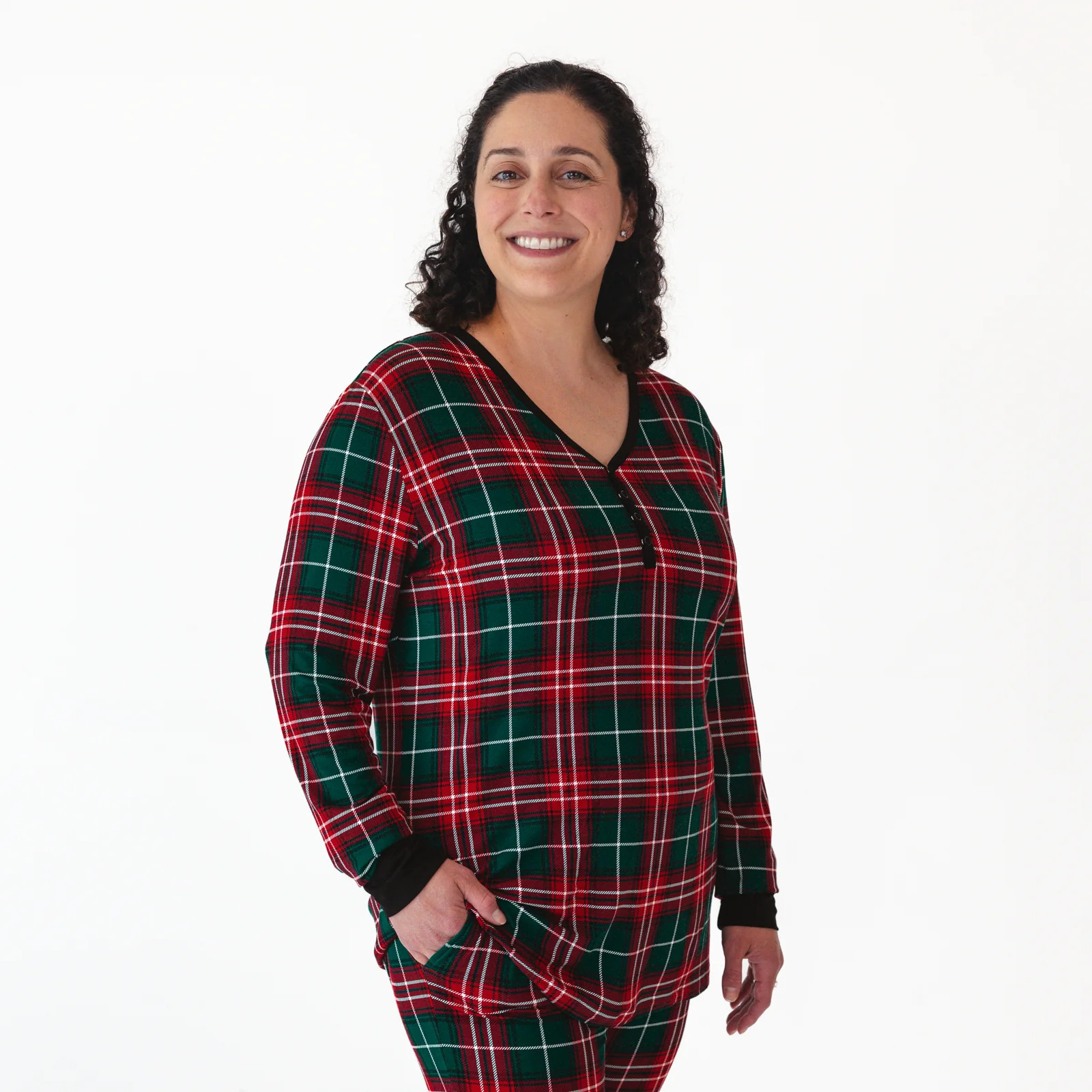 Fireside Plaid Women's Pajama Top | Little Sleepies