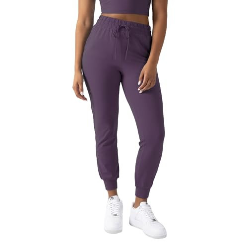 YITTY Active Women's Ultraluxe High-Waist Jogger Pant, Athleisure, Draw-String, Breathable, Pockets, Purple Mystique, L, Regular | Amazon (US)