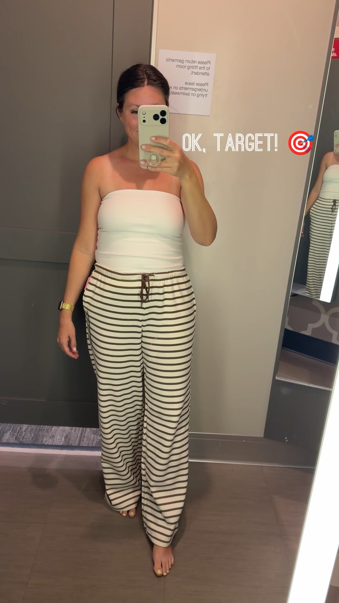 Obsessed with this Target fit —this ButterBliss tube top + striped pull-on pants combo is such an easy, elevated outfit that feels way more expensive than it is. The tube top is super soft and fitted with a stretchy fabric that’s actually comfortable to wear all day, and the striped pants have a relaxed pull-on fit with pockets and a drawstring waist, so they’re perfect for everyday wear. I love how the neutral off-white + brown stripe combo gives that effortless, minimalist vibe. This is one of those outfits you can wear for errands, travel days, coffee runs, or casual summer outfits and still feel put-together. If you’re looking for affordable Target outfits, matching sets, tube tops, or easy summer outfits, this combo is such a good find. Linked both here.

#LTKMidsize #LTKSaleAlert #LTKootd