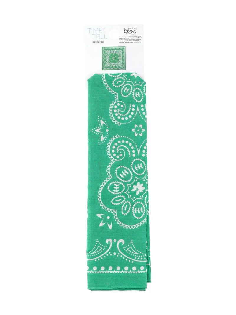 Time and Tru Women's Western Star Bandana, Kelly Green, One Size Fits Most | Walmart (US)