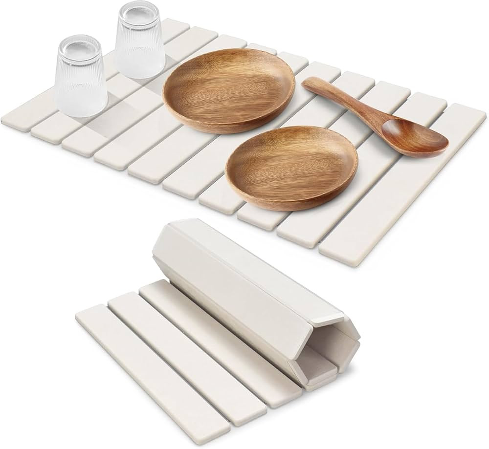 Large Stone Dish Drying Mats for Kitchen Counter, Quick Dry Collapsible Dish Drying Mat, Eco-Frie... | Amazon (US)