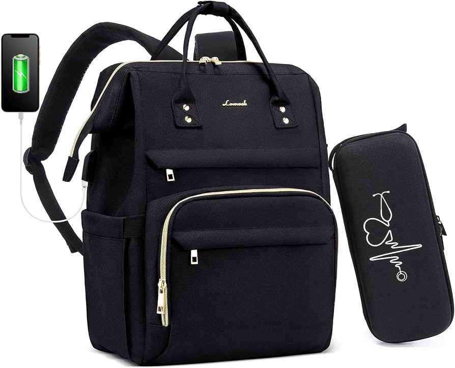 LOVEVOOK Nurse Backpack Laptop Backpack for Women with Stethoscope Case & USB Charging Port Anti ... | Amazon (US)