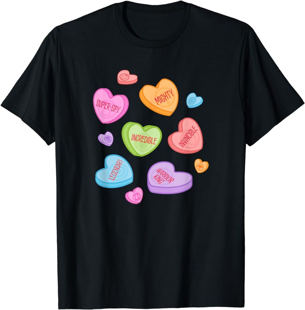 Marvel Avengers Candy Hearts Valentine's Day T-Shirt | Amazon (US)