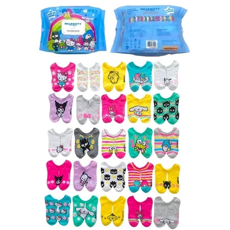 Hello Kitty & Friends Women s Bundle Brick No-Show Socks 25-Pack Size 4-10 | Walmart (US)