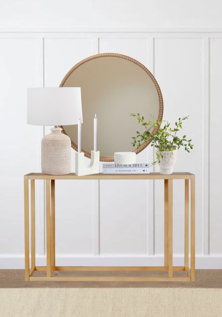 Small entryway styling! New items!

Console table, entryway table, round mirrors, vases and stems, lamps, tabletop decor, console table decor, entryway decor, styling, home decor, entryway designs, entryway design boards, console table designs 

#LTKhome #LTKstyletip