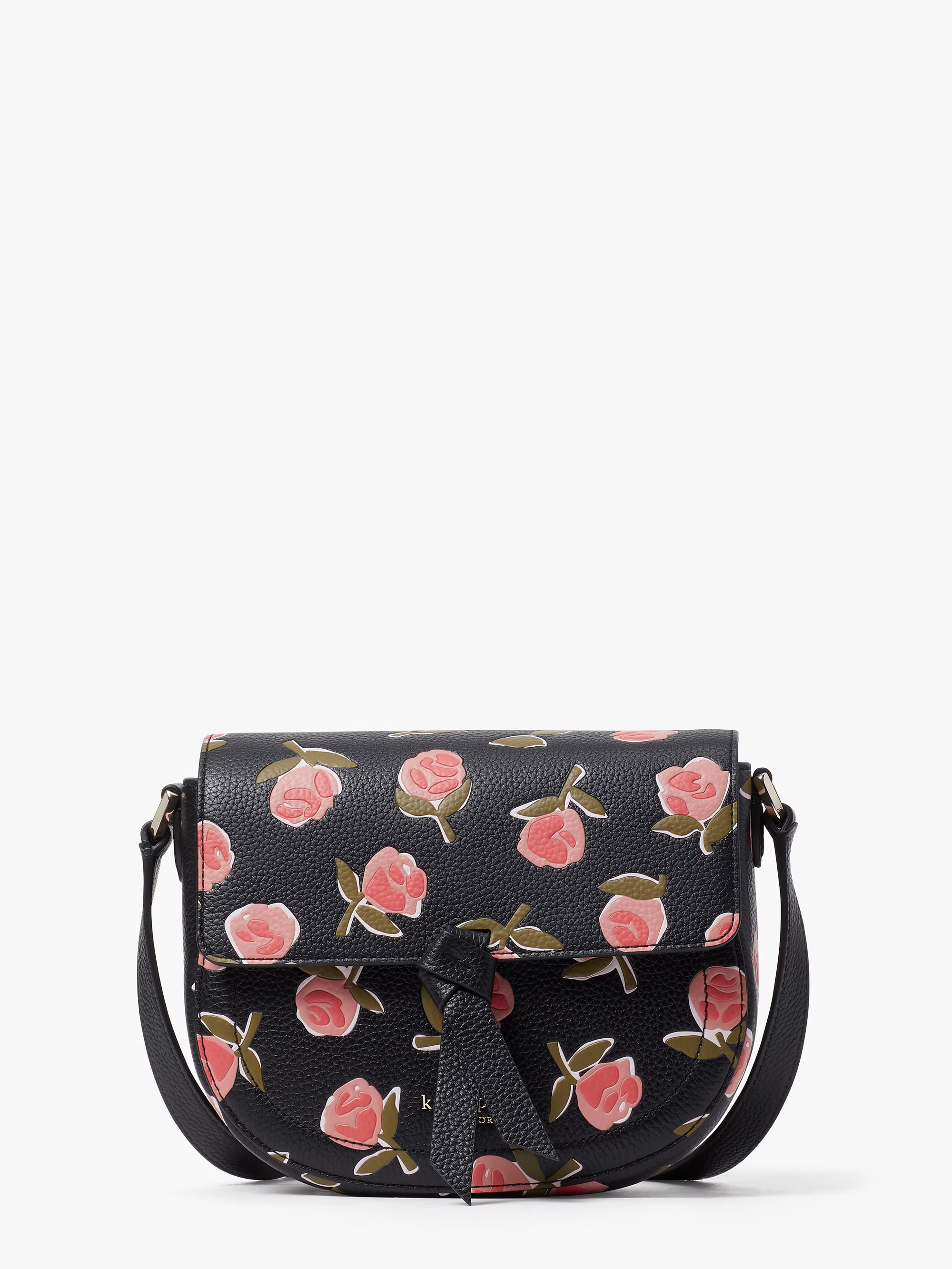 knott ditsy rose medium saddle crossbody | Kate Spade (US)