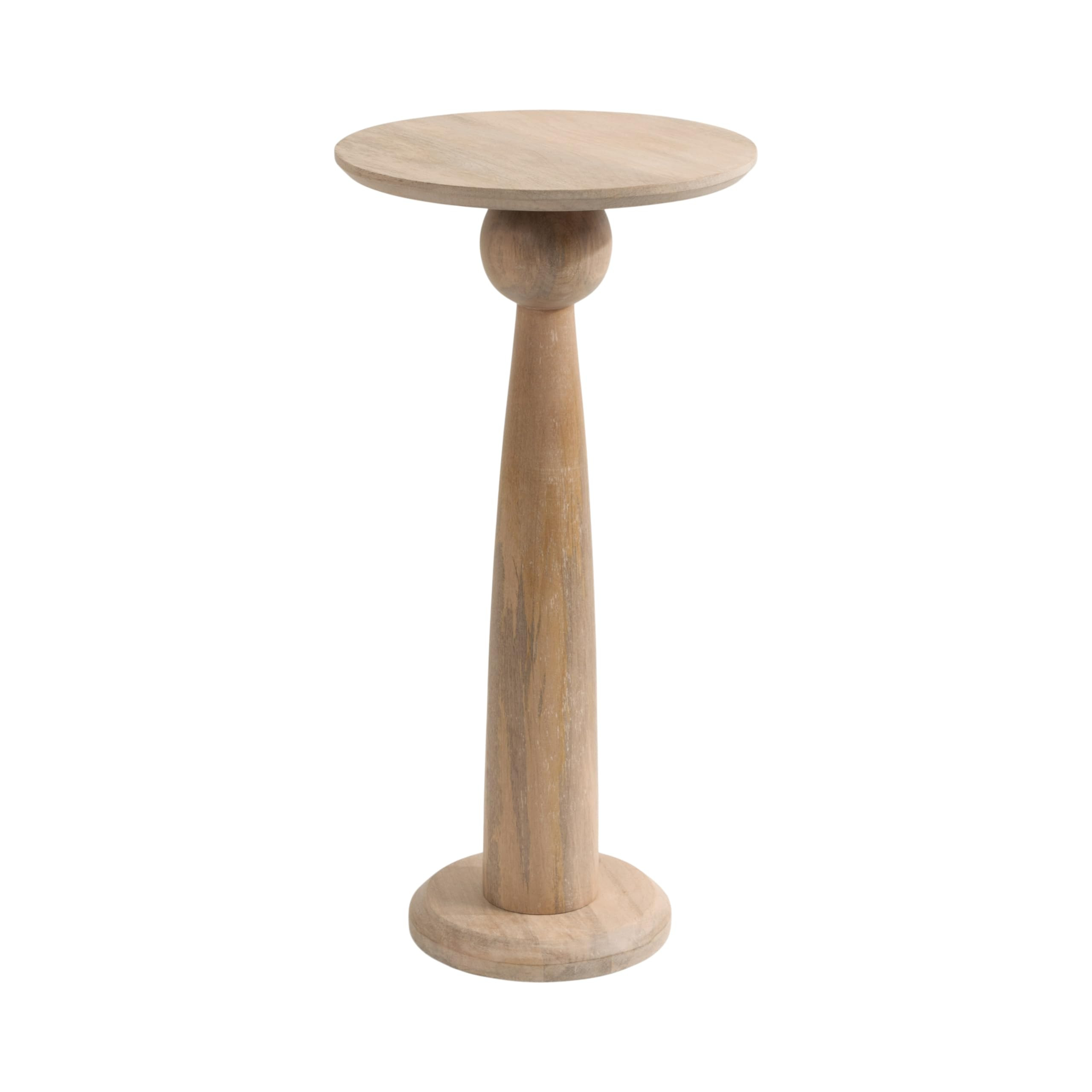 Kate and Laurel Jakob Modern Wooden Round Side Table, 12 x 24, Light Natural, Circle Pedestal Tab... | Amazon (US)