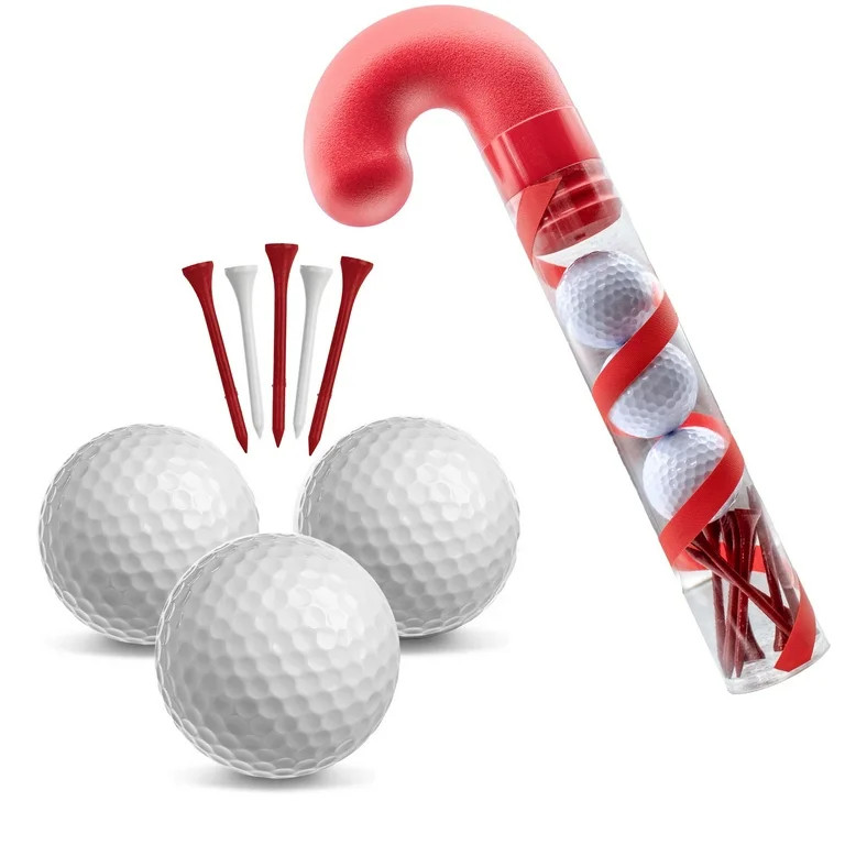Candy Cane Golf Ball Gift Set – 3 Golf Balls & 10 Wooden Festive Tees - Walmart.com | Walmart (US)