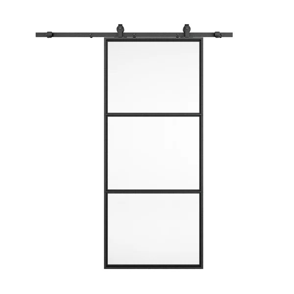 Glass Barn Door with Installation Hardware Kit | Wayfair North America
