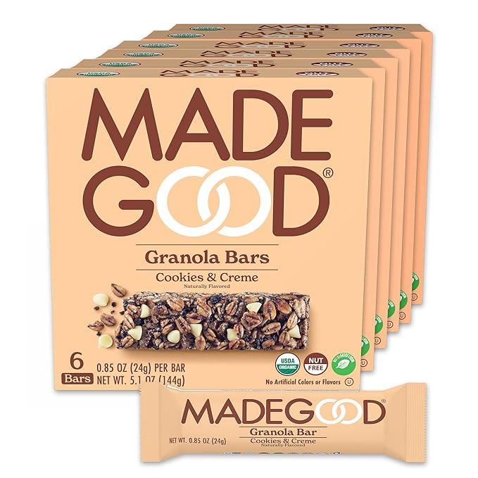 MadeGood Cookies and Creme Granola Bars, 6 Bars (0.85 oz), 6 Boxes; Contain Nutrients of One Full... | Amazon (US)