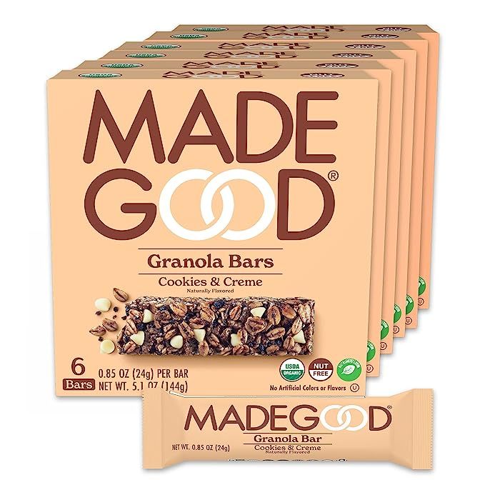 MadeGood Cookies and Creme Granola Bars, 6 Bars (0.85 oz), 6 Boxes; Contain Nutrients of One Full... | Amazon (US)