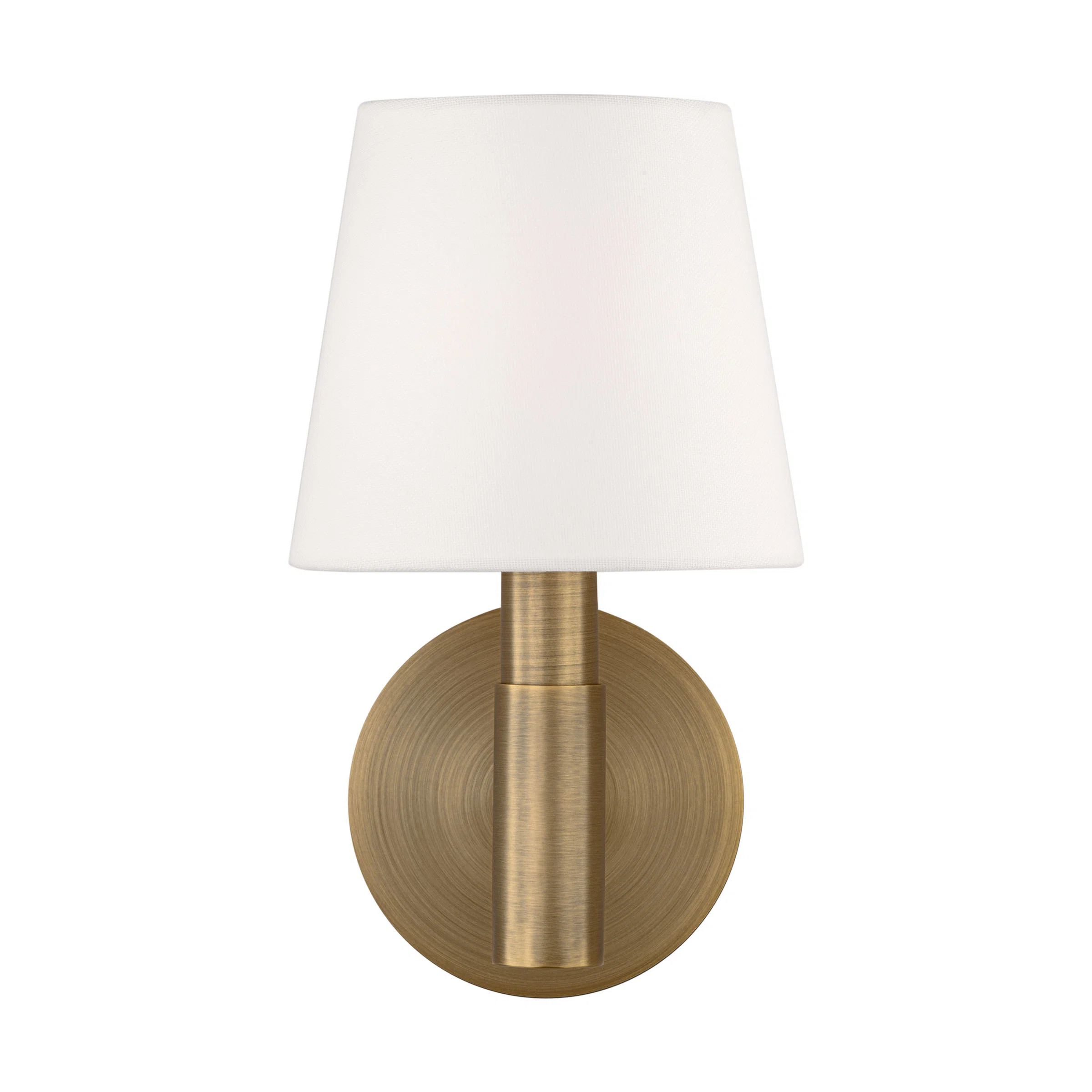 Lauren Ralph Lauren Grayson 1 Light Bathroom Bedroom Wall Fixture With White Linen Shade | Wayfair North America