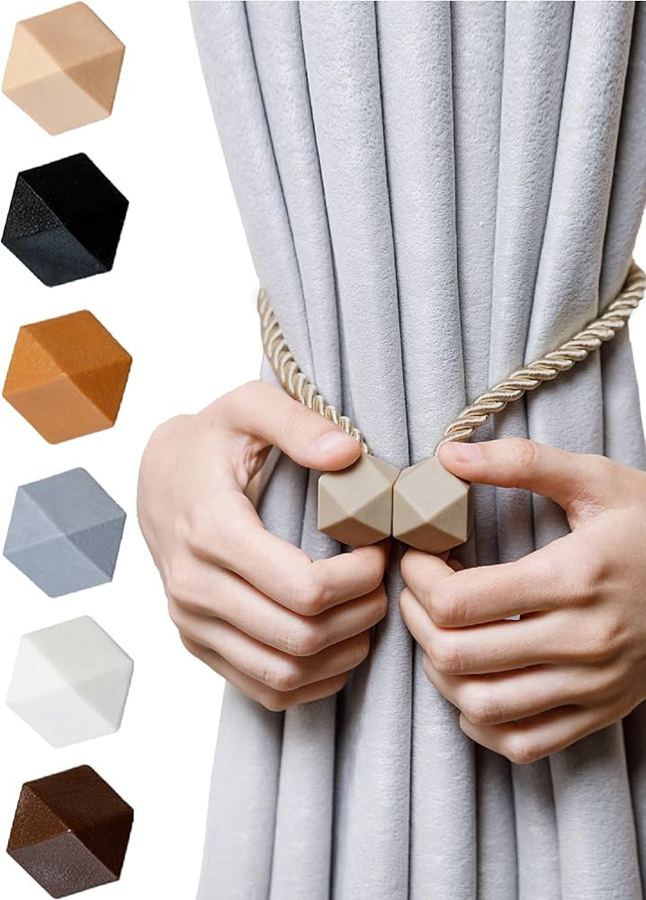 Magnetic Curtain Tiebacks- Upgrade 2022 with a Thicker Twist Rope and Strong Magnet Tieback Windo... | Amazon (US)