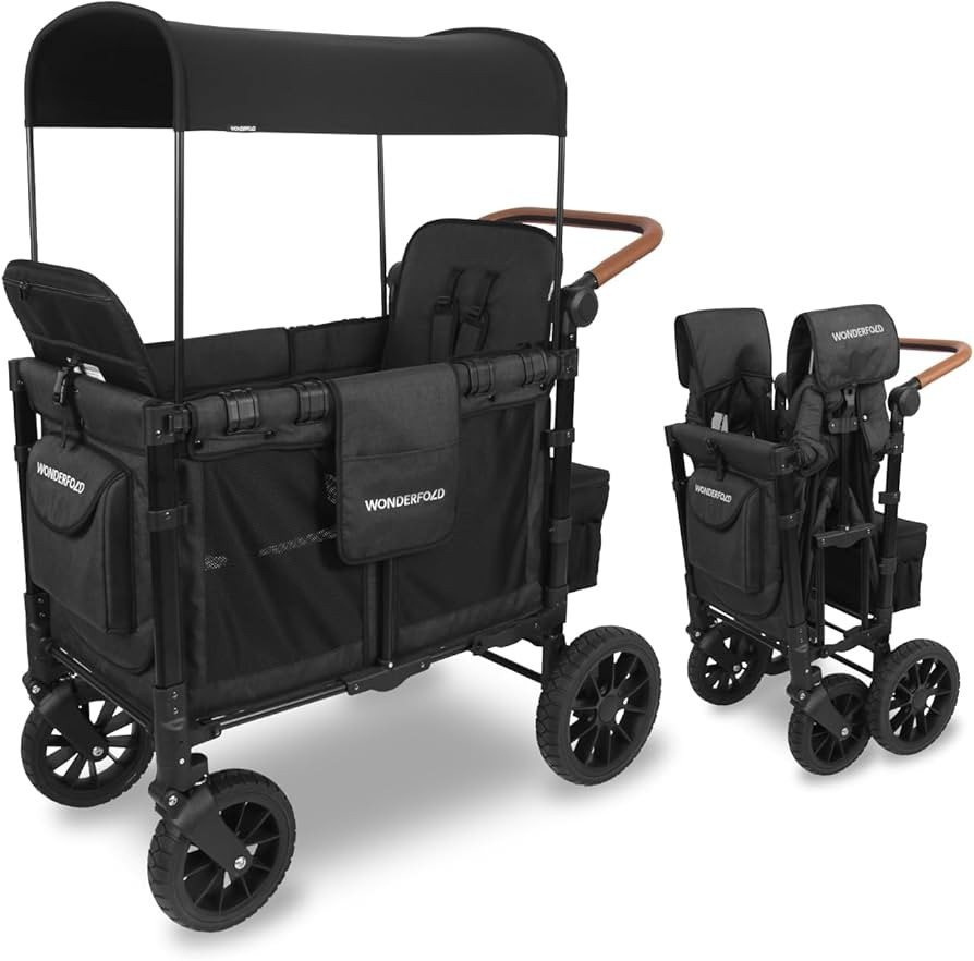 WONDERFOLD W2 Luxe Double Stroller Wagon (2 Seater) - Collapsible Wagon Stroller with Seats with ... | Amazon (US)