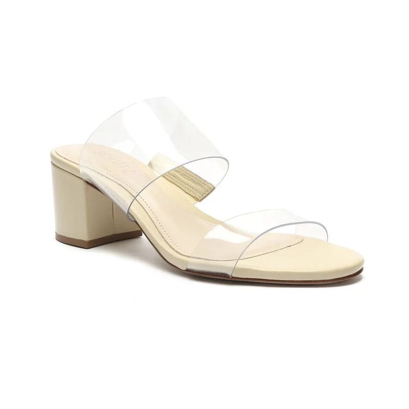 Schutz Victorie Vinyl & Leather Sandal - White - 9 | Verishop