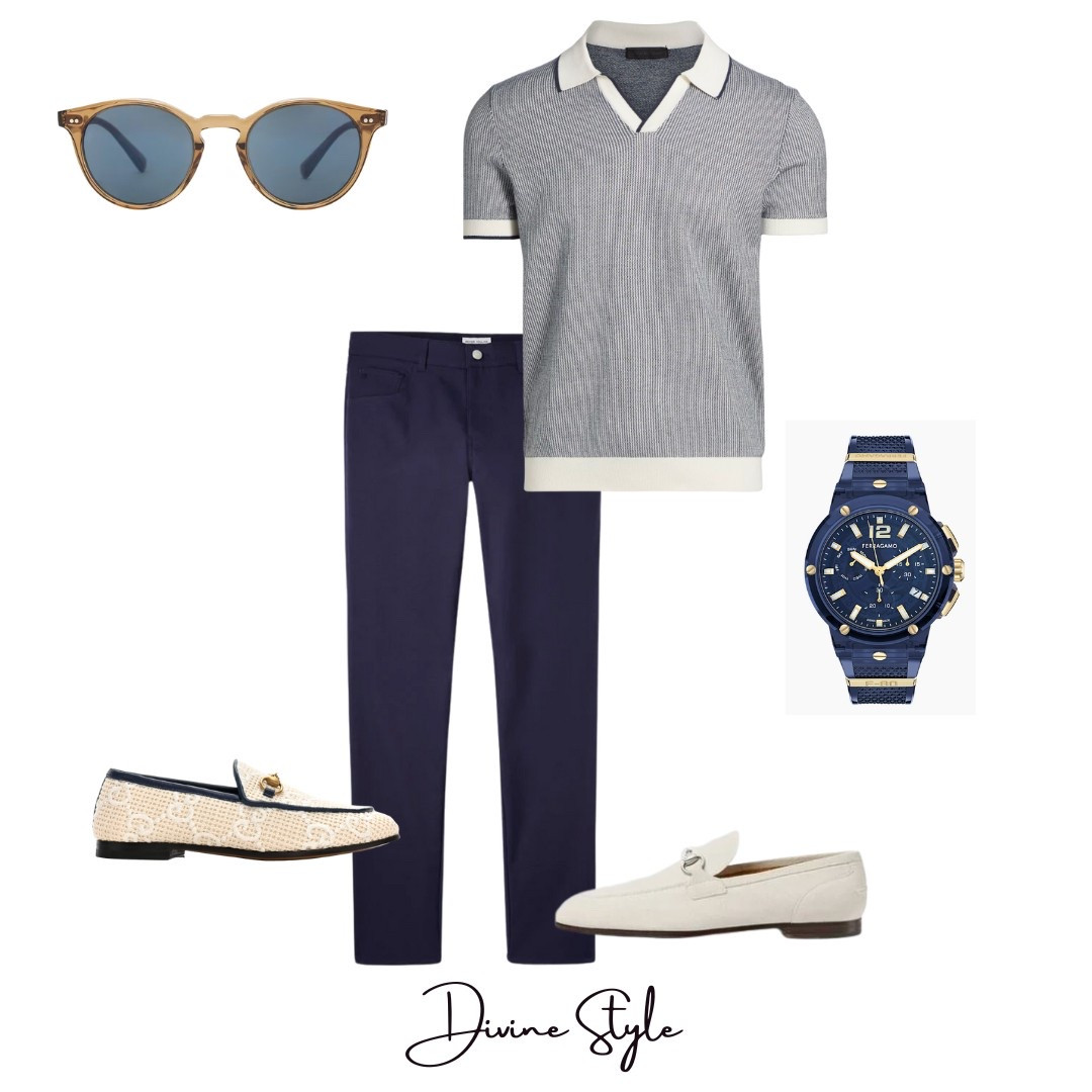 A polished smart, casual spring menswear outfit. This striped knit polo paired with 5 pocket pants in navy will be your go-to outfit. Pairs with ivory or woven loafers. Wear these pieces together or individually. 

#LTKMens #LTKSeasonal #LTKShoeCrush