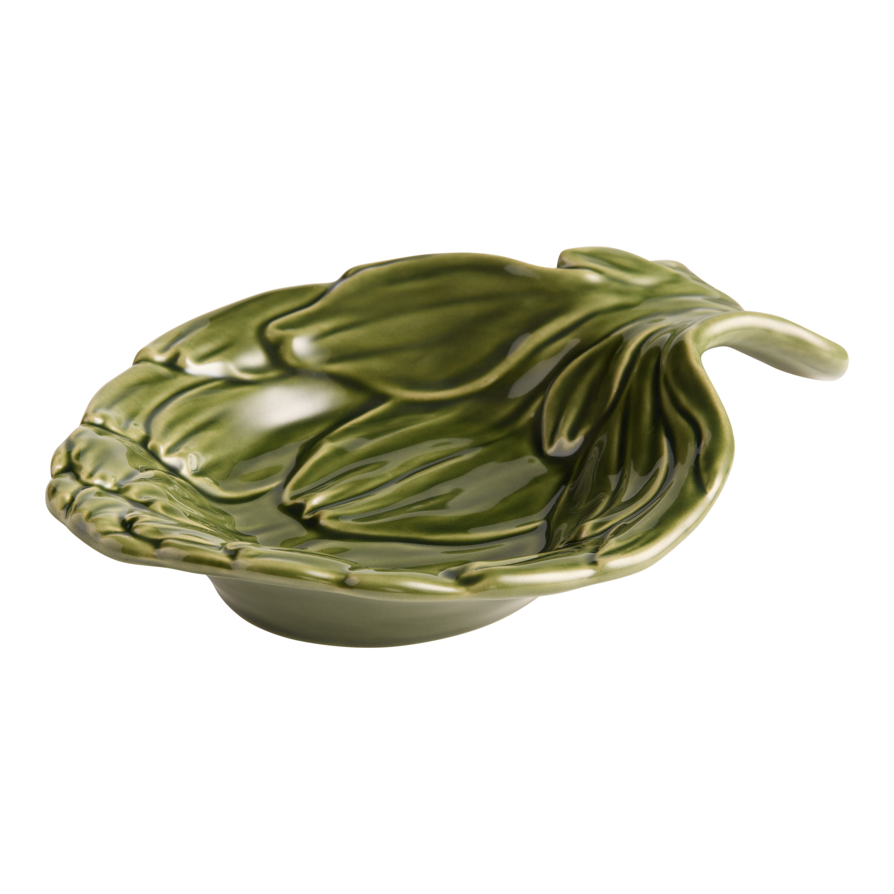 Dark Green Ceramic Artichoke Figural Spoon Rest | World Market