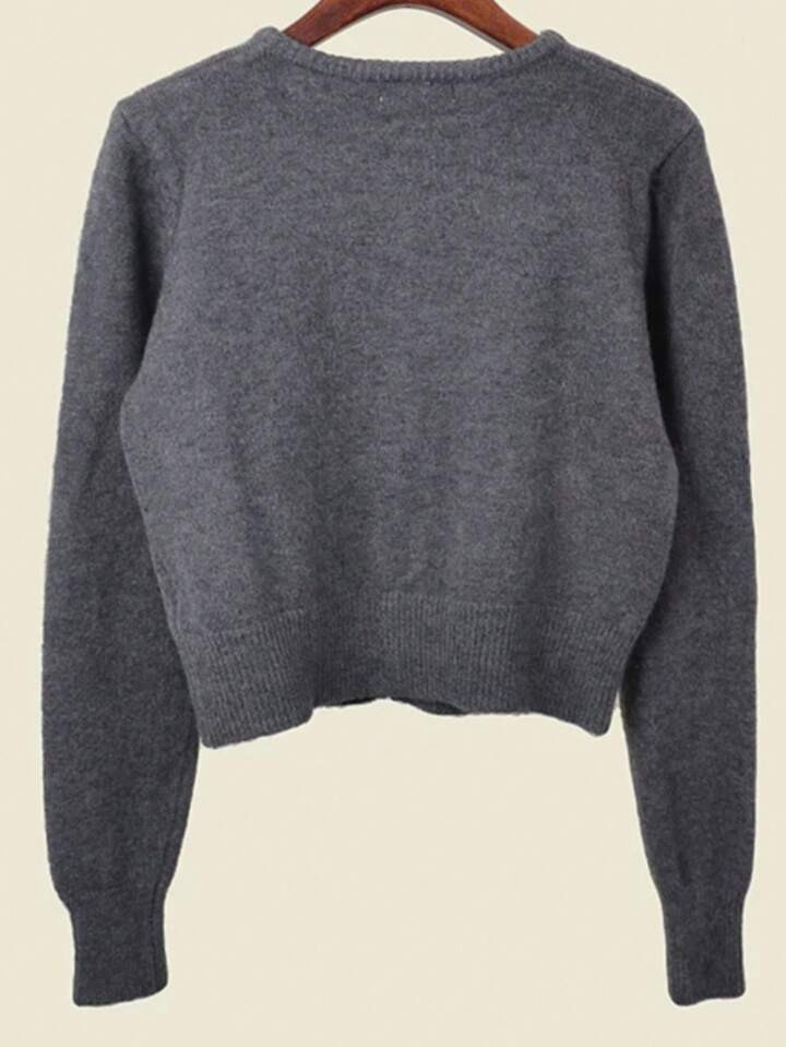 INAWLY Solid Button Through Cardigan For Spring And Autumn,Long Sleeve Tops Fall Winter Cloth For... | SHEIN