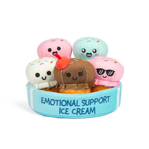 Emotional Support Ice Cream Cones by Relatable, Cuddly Stuffed Animals and Toys, Squishy Toys and Plushies, Great Gift Ideas for Loved Ones of All Ages, Includes 5 Plushies with Carrying Basket | Amazon (US)