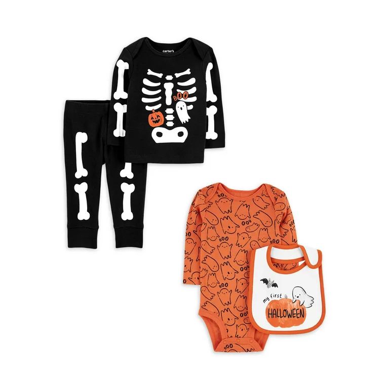 Carter's Child of Mine Baby Unisex, Halloween Bodysuit, Bib, and Outfit Set, 4-Piece, Sizes Preem... | Walmart (US)