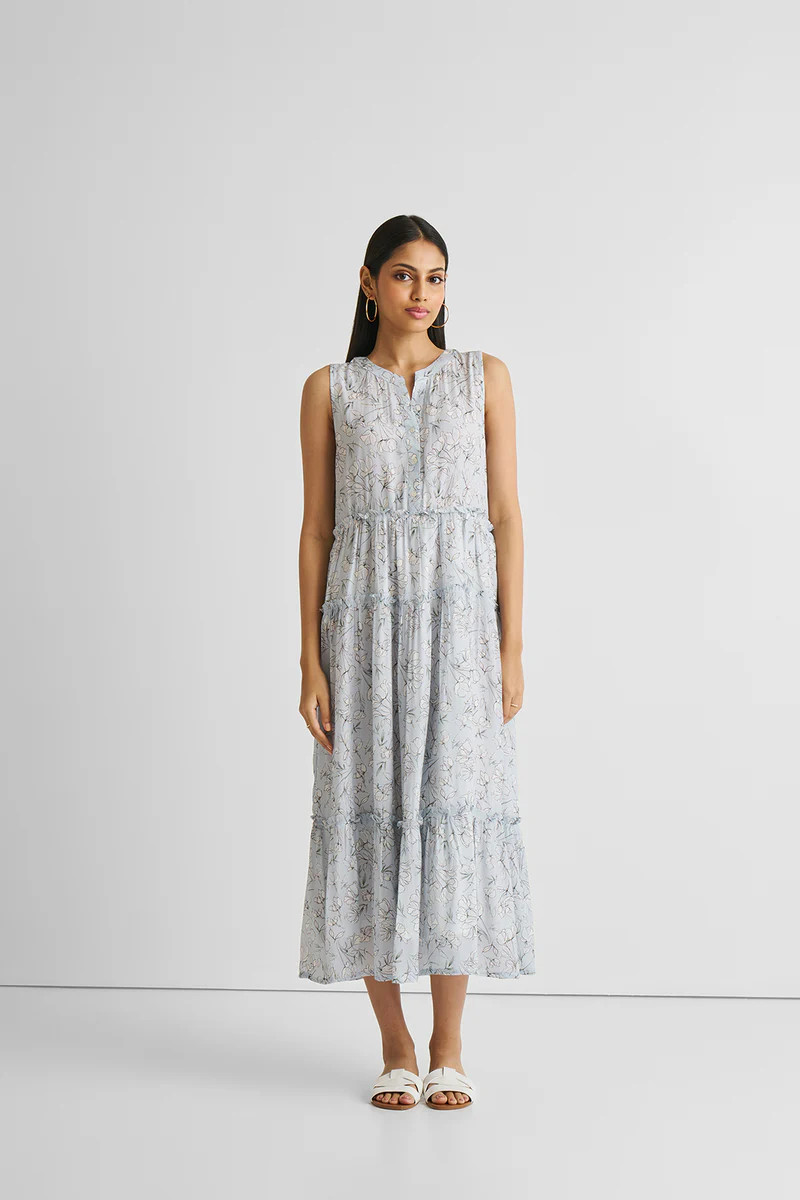 Perfect Resort Maxi Dress in Blue Florals | Reistor