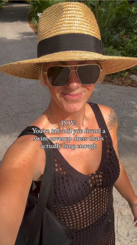 Swim coverup/ crochet dress
Wearing a large, also comes in yellow!
Swim top - 38c (sized up in band bc it runs small IMO)
Swim bottoms - large
Beach hat comes in sizes, I have a big head and am wearing a large, more colors

#LTKswim #LTKVideo #LTKmidsize