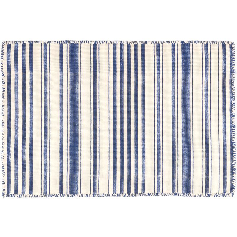 Hampshire Stripe Handwoven Rug, Cobalt | One Kings Lane