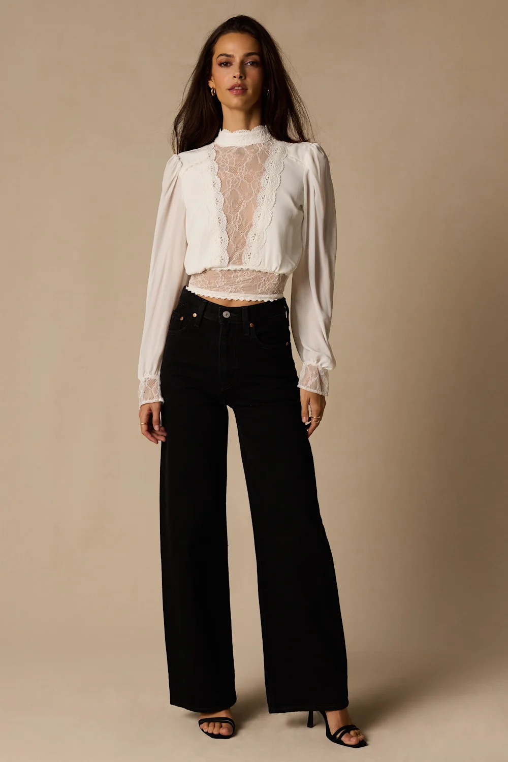 Lexia Ivory Lace Long Sleeve Top | Lulus