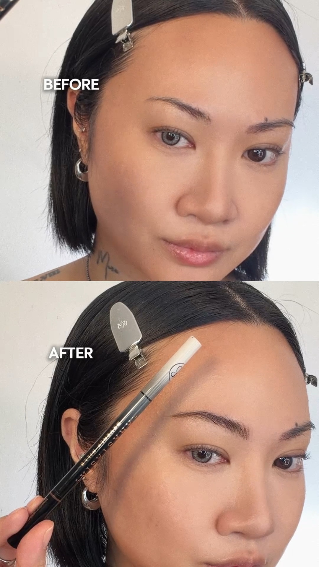 Anastasia Beverly Hills MICROSTROKE brow shade CHOCOLATE (medium brown with warm undertone). Very micro, fine felt tip for precision. Has working time before it sets so you can blend, remove, or add as much as needed. I find this is the best of both worlds. It can blend in like a shadow or offer defined brush strokes to mimic brow hairs. This is probably my favourite brow product from ABH. If you find the brow strokes are applying too thick, use the spoolie, brush upwards once, see how it looks, and brush more if needed. The spoolie swipes help taper that line into a thinner brow stroke. 
#makeuptips #browtips #bestbrowpen #newmakeup #makeuptutorial 

#LTKgrwm #LTKBeauty #LTKFindsUnder50