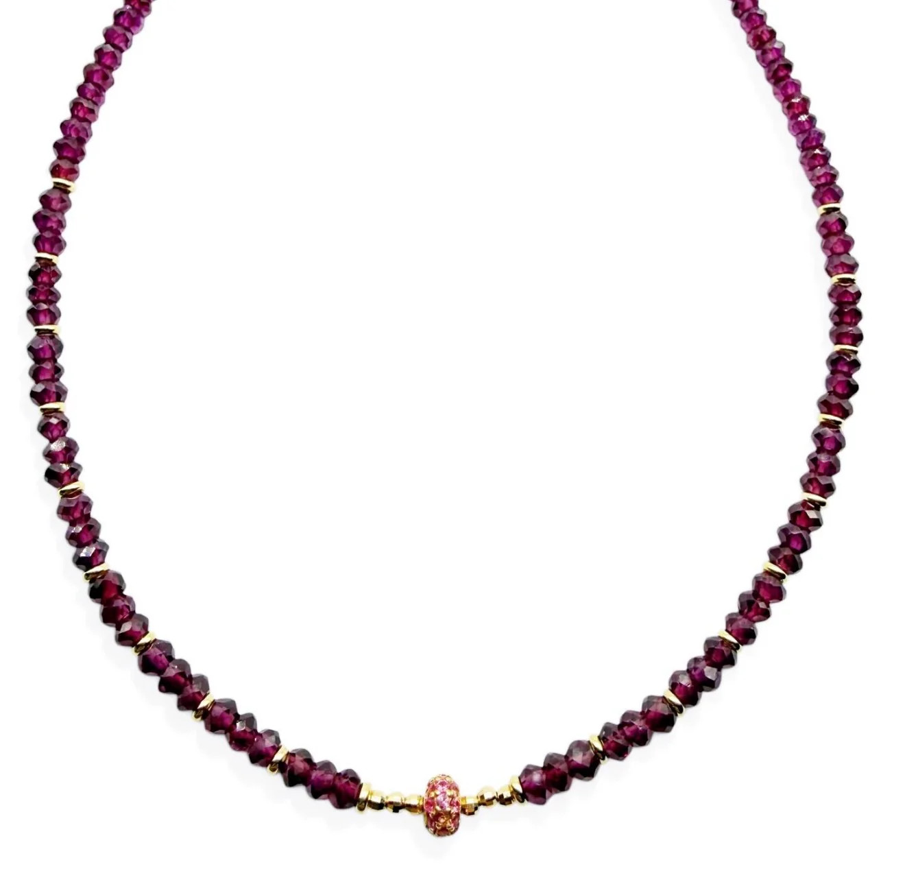 GARNET AND RUBY FOCAL BEAD NECKLACE – SHAKTI | SHAKTI JEWELRY