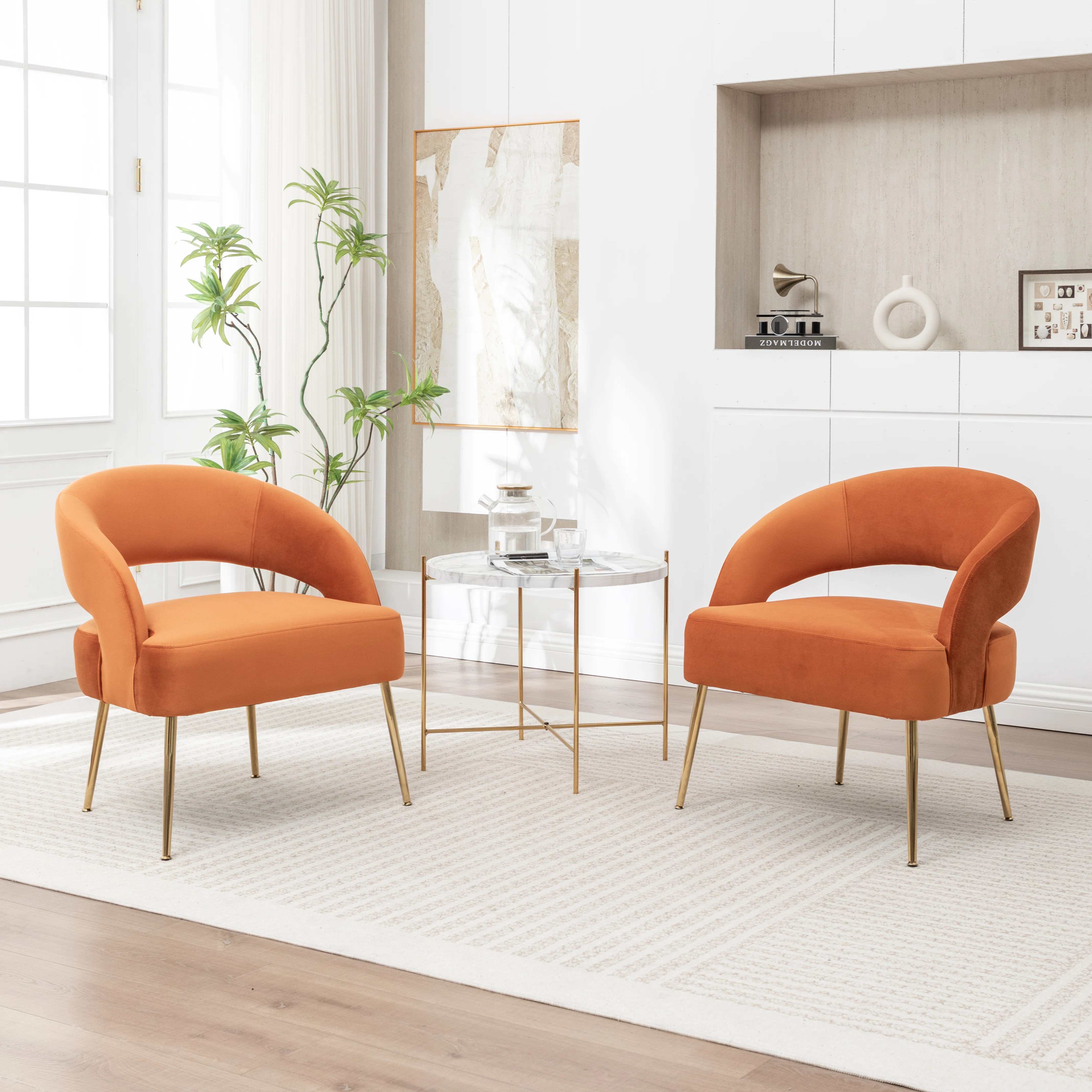 Rosellini Upholstered Velvet Armchair (Set of 2) | Wayfair North America