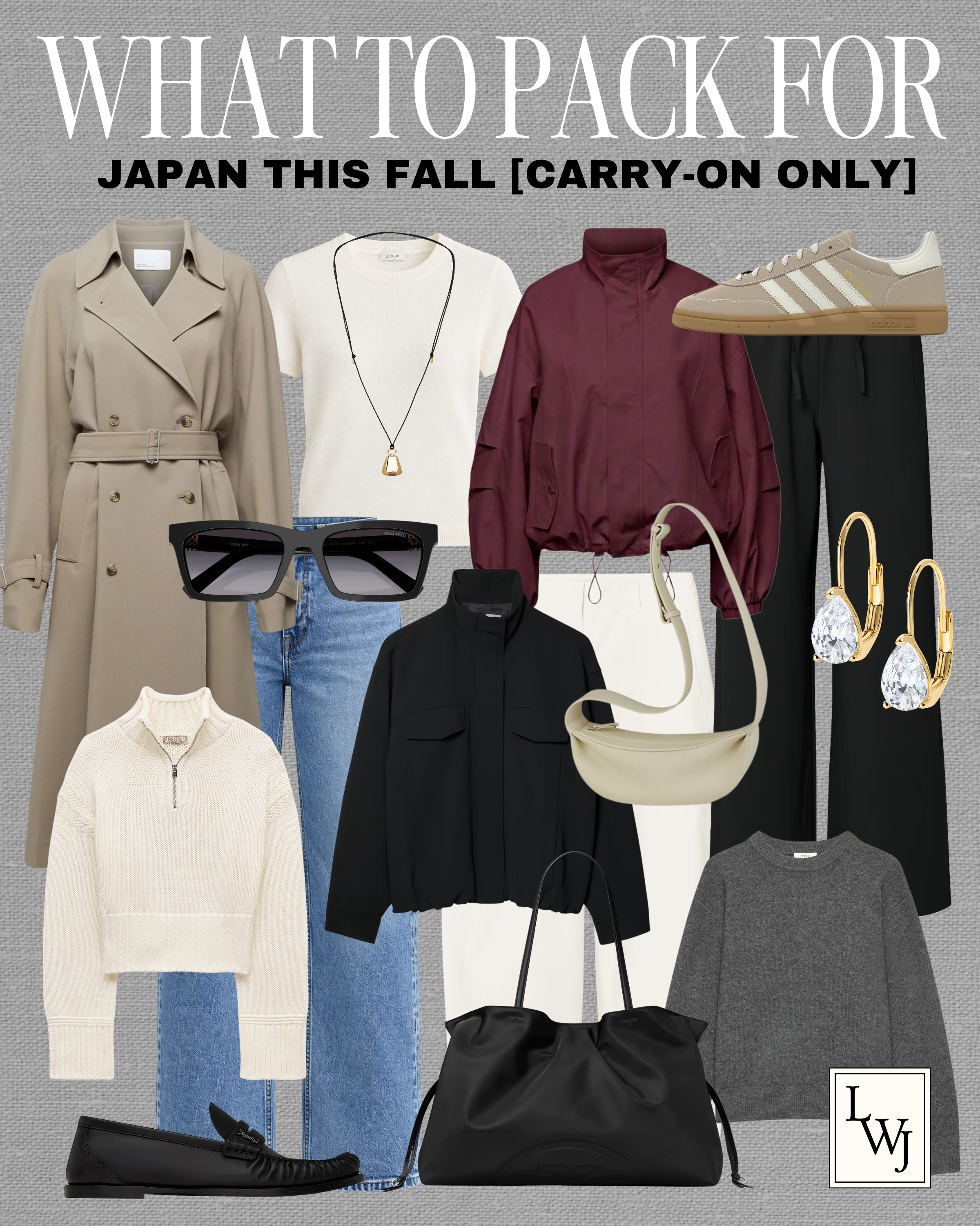 what to pack for japan this fall 

travel capsule / fall style / style over 30 / city casual chic / banana republic jeans. /aritzia lodge pants / trench coat / jcrew tiny roolneck sweater / loafer outfits / sneaker outfits / funnel neck jackets

#LTKSeasonal #LTKTravel