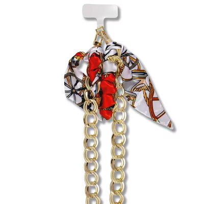 Hello Lux Crossbody Chain with Scarf - Gold | Target