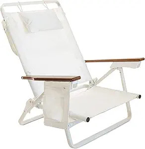 Business & Pleasure Co. Holiday Tommy Chair - Reclining Backpack Beach Chair - Antique White | Amazon (US)