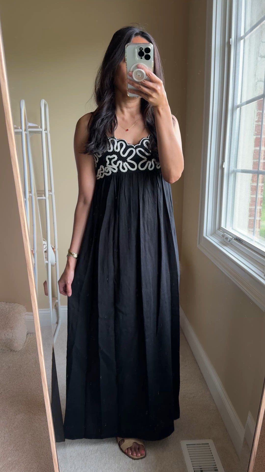 Beach vacation dress outfit inspo. 
- This exact dress is $40 and looks more expensive. I love the detailing on the bodice. Adjustable straps, elastic back, pockets, linen blend fabric. The length grazes the top of my foot; ideally would prefer it shorter. 
- Simple heart necklace. 
- Straw look classic flat sandals on sale for $16. . 
- Leather woven bag. 
- Designer look sunglasses for around $15. 
- Favorite clean beauty lip oil  


#LTKFindsUnder50 #LTKOver40 #LTKTravel