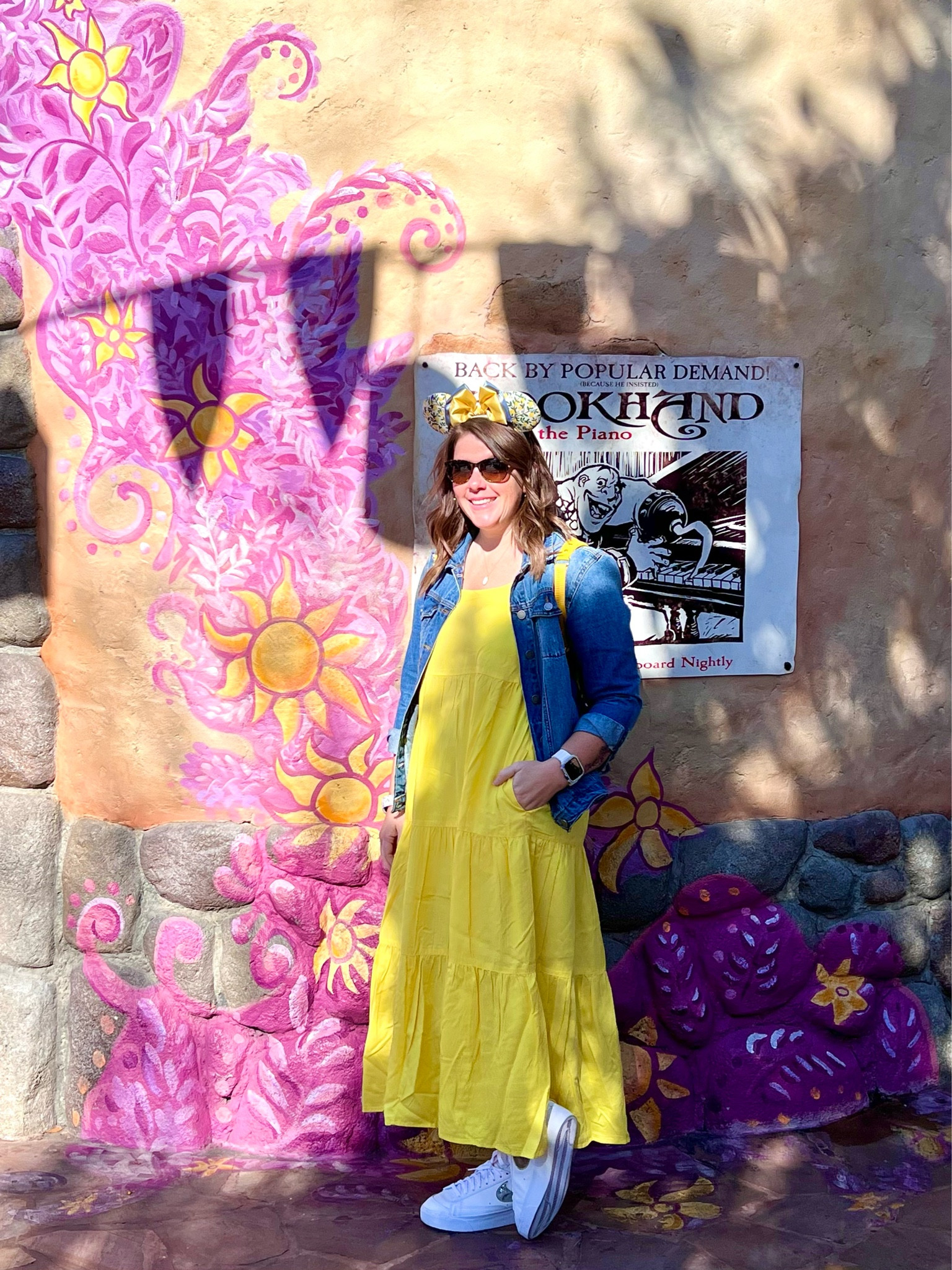 Let’s break down this look!! 😍

- Dress is from Amazon, it runs TTS (I’m in a medium), it comes in a lot of color options and it is $59.90!
- Denim jacket is from Pink Lily! It runs TTS and comes in one other color option! 
- Sneakers are from Dick’s and under $100!
- Ears are from Park Hopper Designs!
- Backpack is from Loungefly!

#LTKunder100 #LTKtravel #LTKshoecrush