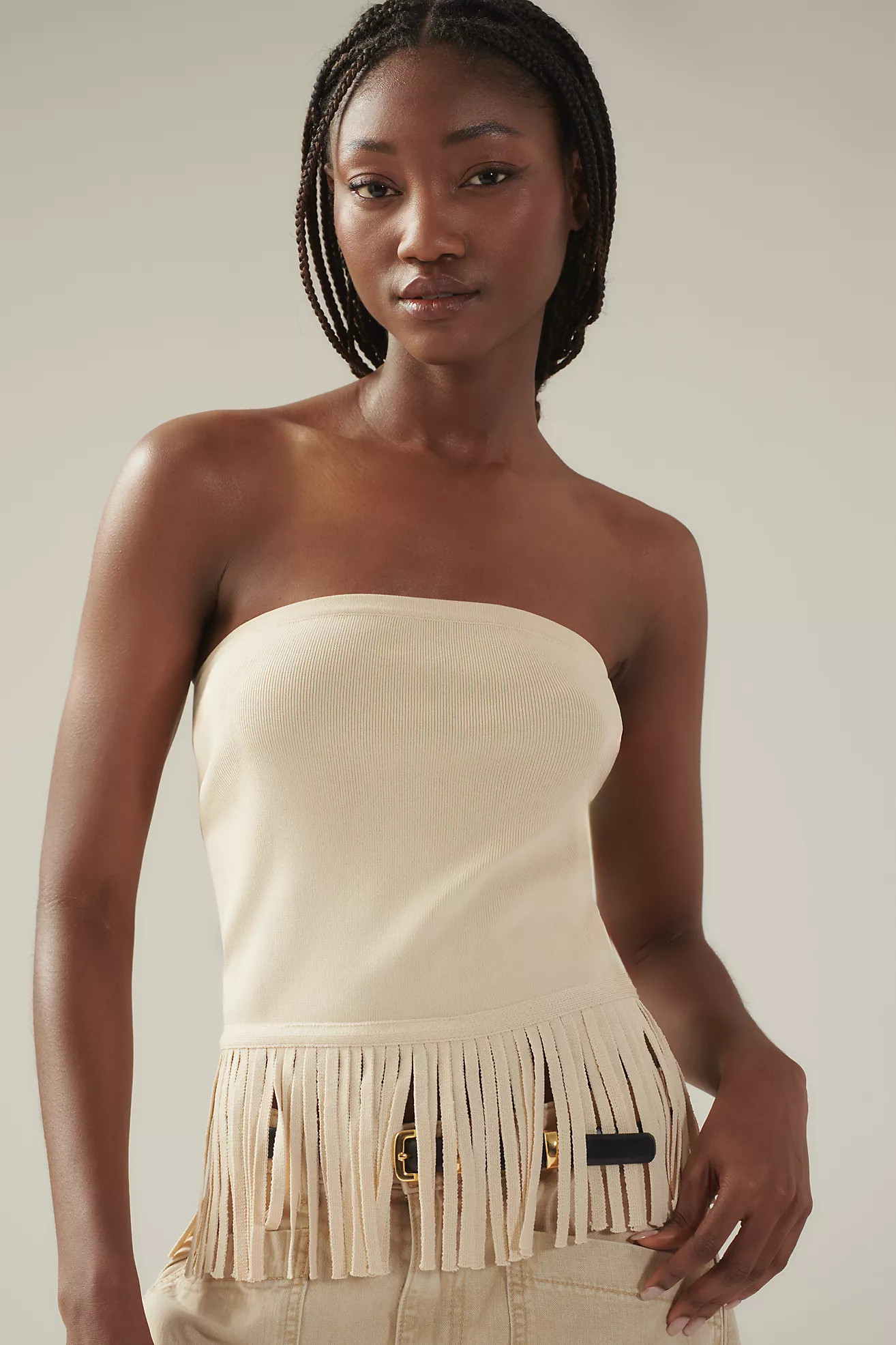 Endless Rose Fringe Tube Top Sweater | Anthropologie (US)