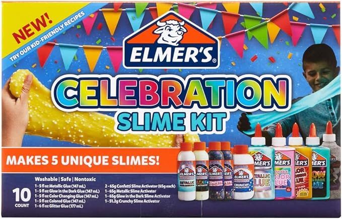Elmer’s Celebration Slime Kit, Slime Supplies Include Assorted Magical Liquid Slime Activators ... | Amazon (US)