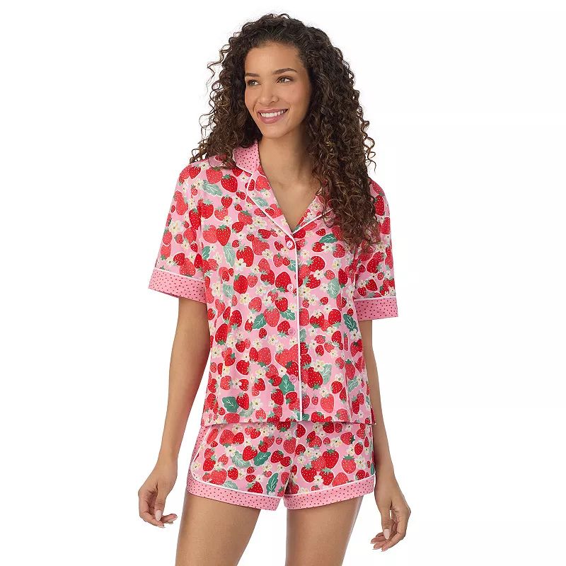 Women's Beauty Sleep Social Cozy Jersey Notch Pajama Top & Pajama Shorts Set | Kohl's