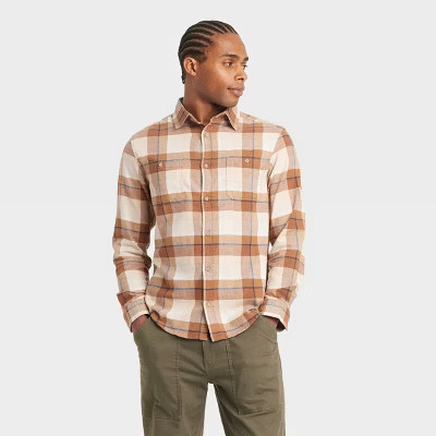 Men's Mid-Weight Flannel Long Sleeve Button-Down Shirt - Goodfellow & Co™ | Target